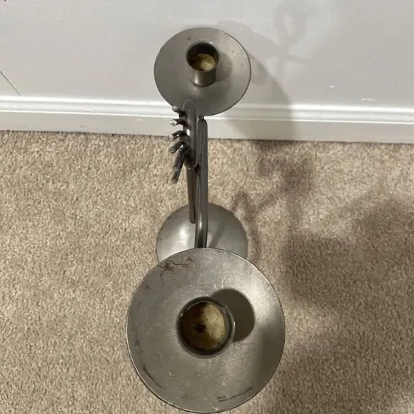 VTG 1980s 90s Postmodern Rebar Man Candle Holder running taper memphis wiggly - Picture 2 of 8